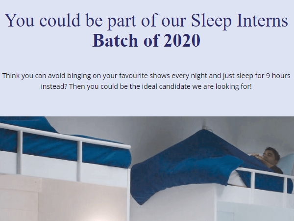 sleep internship 2020 batch